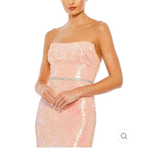Ieena for Mac Duggal SEQUINED STRAPLESS RHINESTONE BELT GOWN NWT Size 2 - Picture 4 of 11